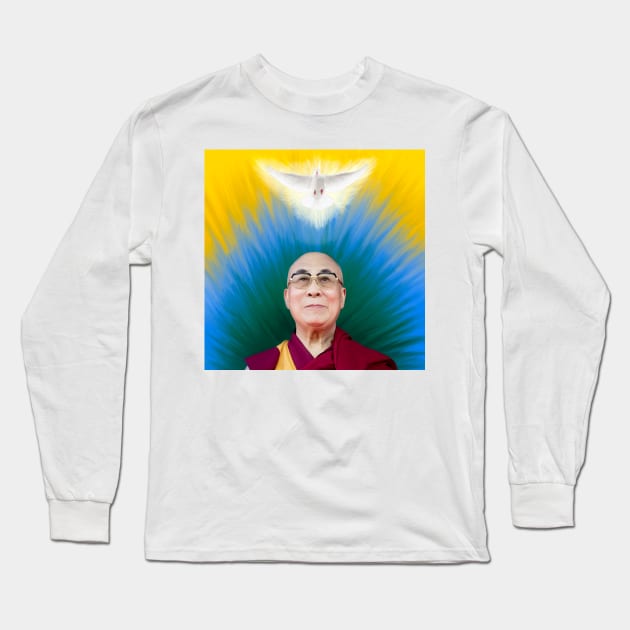 Dalai Lama 14th Long Sleeve T-Shirt by zmudart